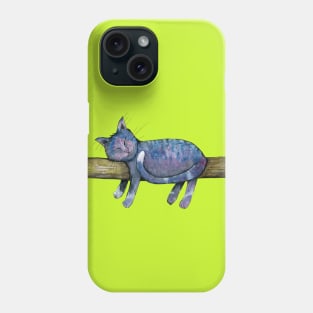 Sleeping purple cat Phone Case