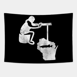 Wisconsin Ice Fishing - Wisconsin Fisherman Gift Tapestry