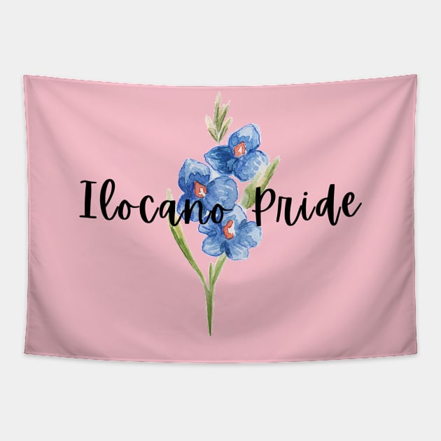 Pinay blue flowers Ilocano pride statement Tapestry by CatheBelan