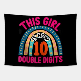 This Girl Is Now 10 Double Digits Birthday Gift 10 Year Old Tapestry