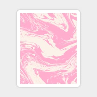 Cute Pink and White Abstract Swirl Magnet