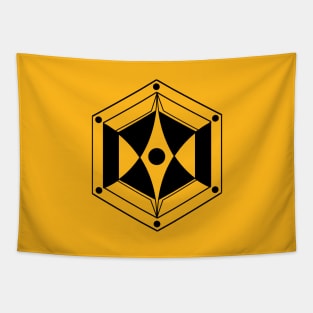 Hexagon - Original Logo Banner Sigil - Dark Design for Light Backgrounds Tapestry