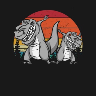 Dabbing T-Rex Matching Dinosaur - Family Dab T-Shirt