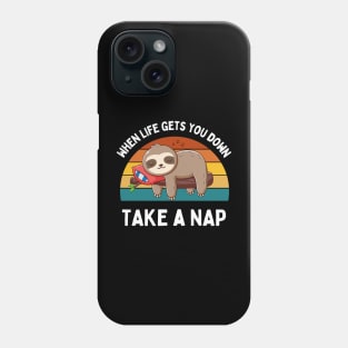 Retro Sloth Napping Phone Case