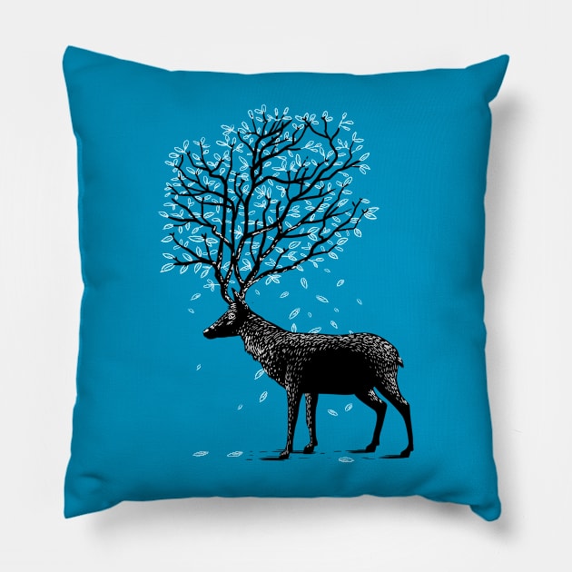 Deer in autumn Pillow by albertocubatas