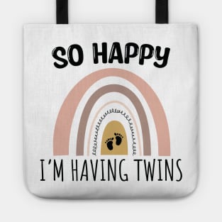 So Happy I Have Twins Cute Rainbow / Funny So Happy That I Have Twins Tote