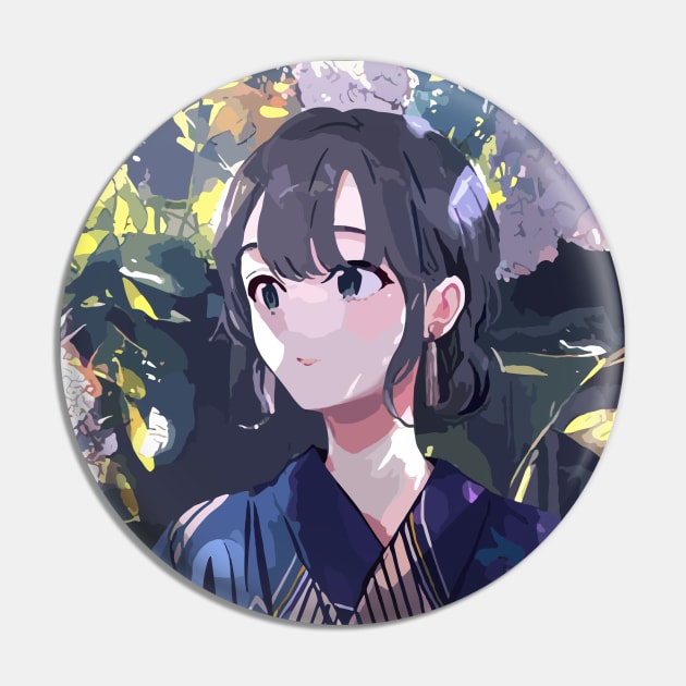 Cute Kimono Girl Pin by JamesCMarshall