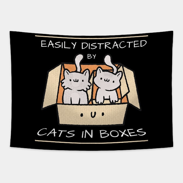 Easy distracted by cats in boxes Tapestry by Dogefellas