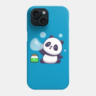 Cute Panda Playing Soap Bubble Cartoon Phone Case