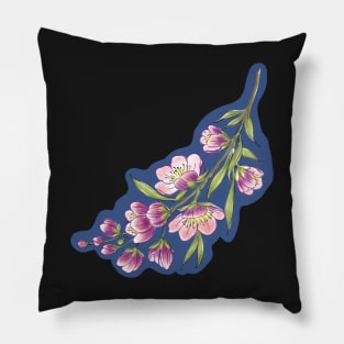 Blossoming cherry branch Pillow