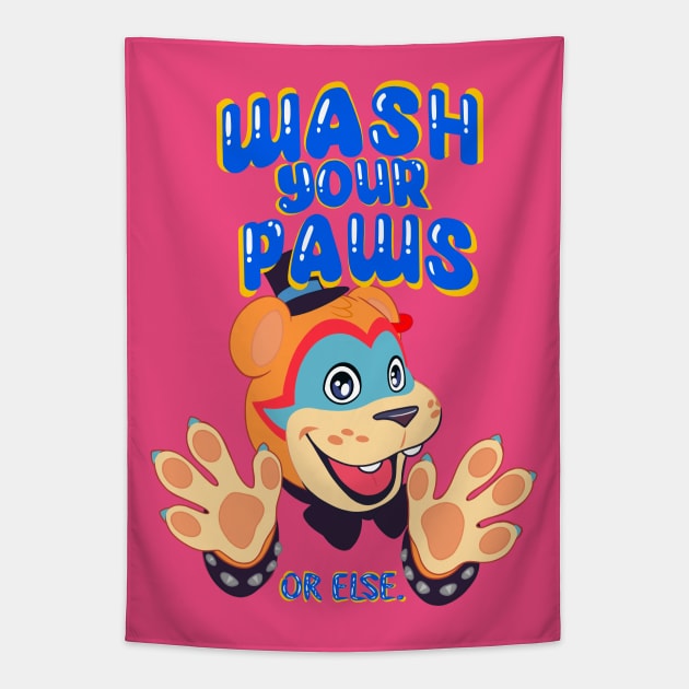 Wash Your Paws Tapestry by possumtees