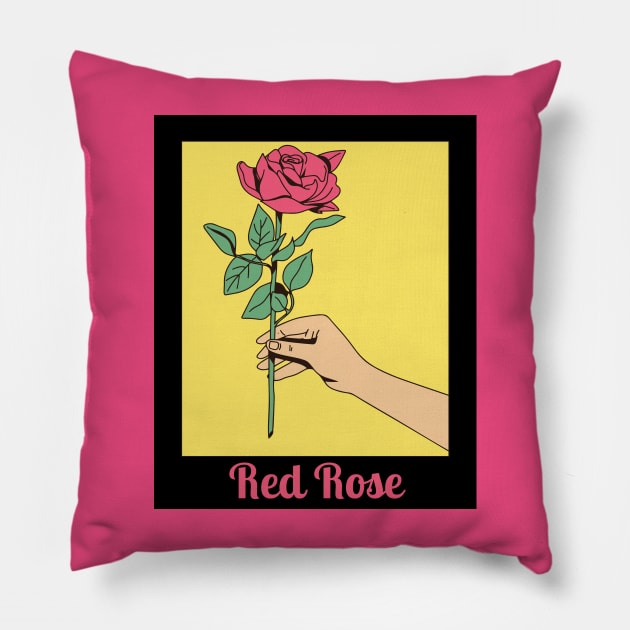 Red Rose Pillow by BloomInOctober