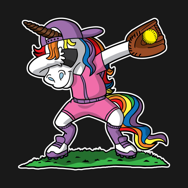 Dabbing Unicorn Softball Unicorn TShirt TeePublic