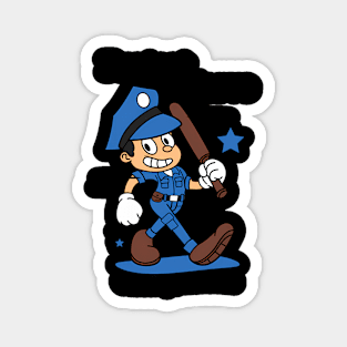 Protect And Serve Police Mascot Magnet