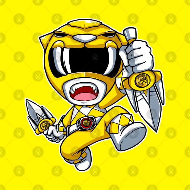 Yellow Ranger Sabertooth Tiger by HiroRay1984