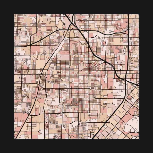 Santa Ana Map Pattern in Soft Pink Pastels by PatternMaps