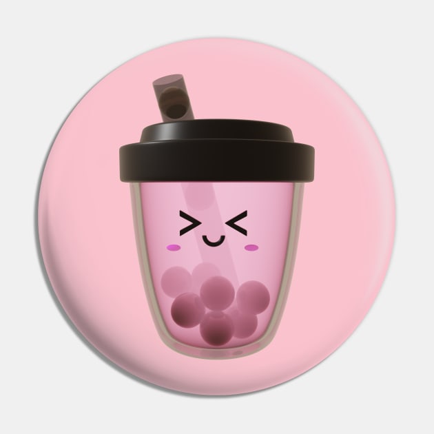 Cute strawberry boba tea Pin by Pakanese_Art