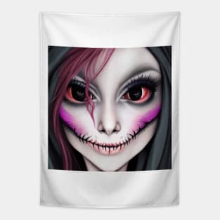 Real Scary Witch Halloween Design Tapestry