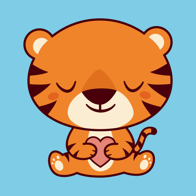 Kawaii Cute Tiger Sitting Down by happinessinatee