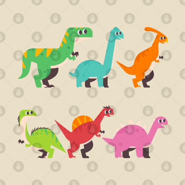 Flat Dinosaur Collection by Mako Design 