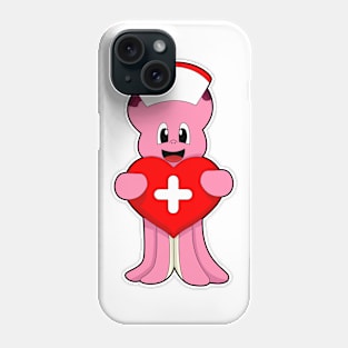 Octopus as Nurse with Heart Phone Case