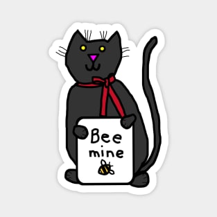 Cute Cat says Bee Mine this Valentines Day Magnet