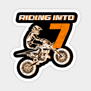 Riding into 7th birthday boy Dirt Bike B-day Gift For Kids Tollders Magnet