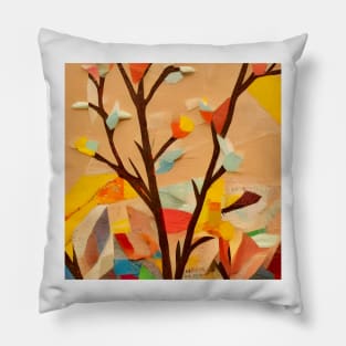 Buds on Branches Collage Pillow