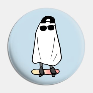 Ghost on skateboard Pin