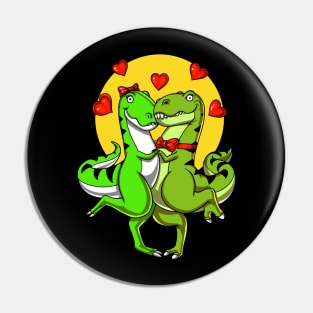 Cute T-Rex Dinosaur Couple Pin