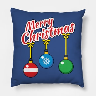 Merry Christmas with Hanging Balls Pillow