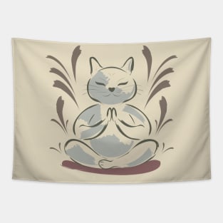 Meditating Cat Tapestry