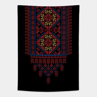 Palestinian Jordanian Traditional Realistic Tatreez Embroidery Art Design #2 - lght Tapestry