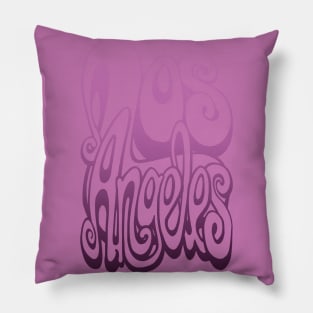 Los Angeles lettering art - spring crocus pink Pillow