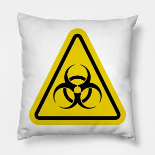 Yellow Biohazard Warning Sign Pillow