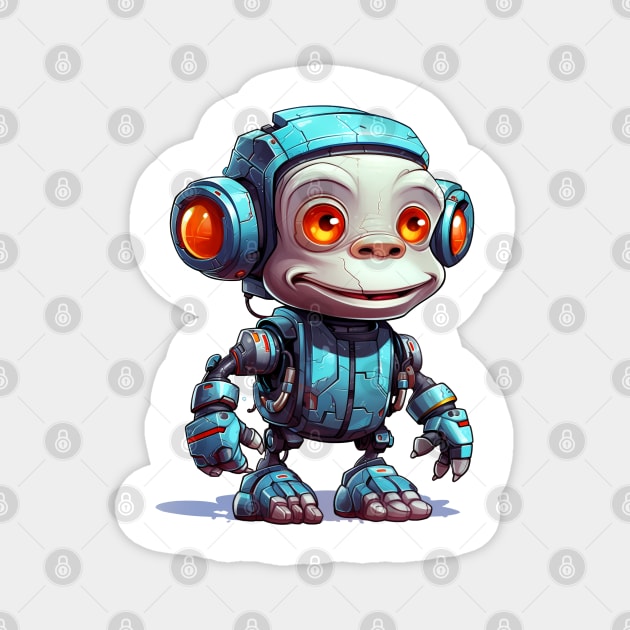 Cartoon monkey robots. T-Shirt, Sticker. Magnet by AndreKENO