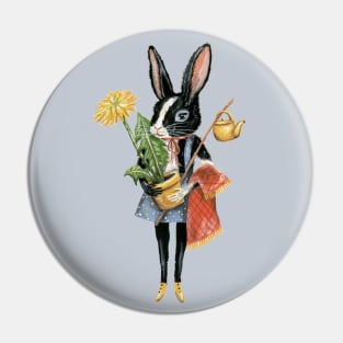 Milly the black and white rabbit Pin