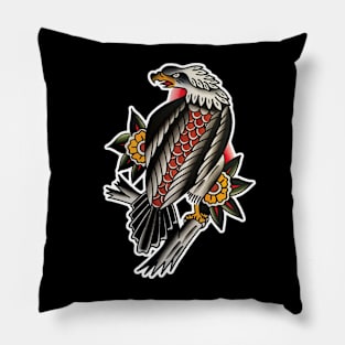 Classic Sitting Eagle Tattoo Design Pillow