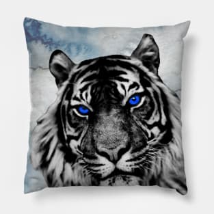 Tiger with Blue Eyes Pillow