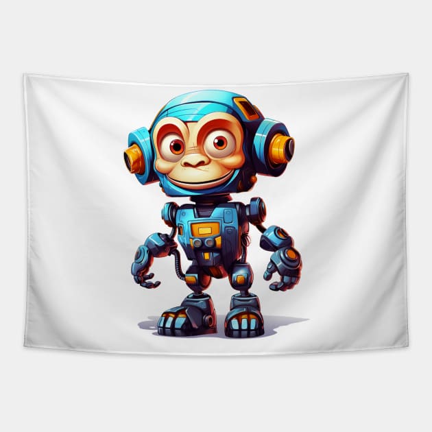 Cartoon monkey robots. T-Shirt, Sticker. Tapestry by AndreKENO