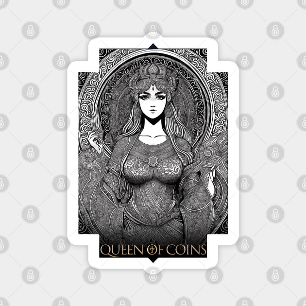 Queen of Coins Magnet by Pictozoic