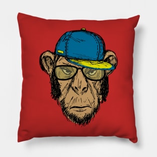 Hipster monkey Pillow