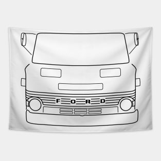 Ford D Series 1960s British classic lorry outline graphic (black) Tapestry