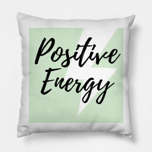 Positive Energy Green Font Based Design Pillow