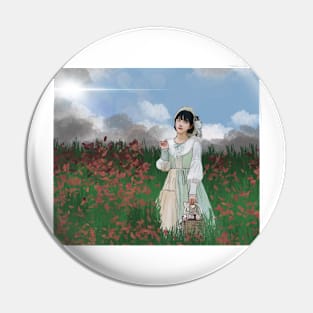 Joy with Flowers Pin