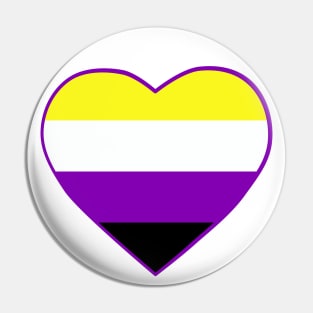 Pride Flag Heart Non Binary Pin