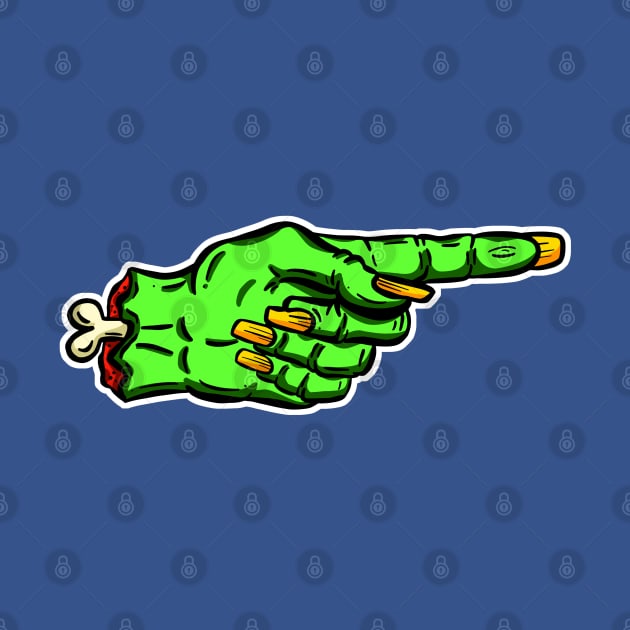 I'm with Stupid Undead Zombie Green Cartoon Retro Hand by Squeeb Creative