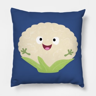 Cute happy cauliflower vegetable cartoon Pillow