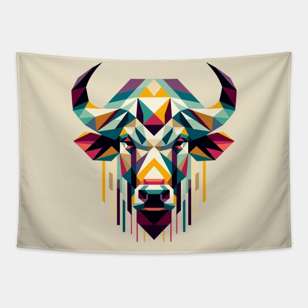 Bold Spirit - Buffalo Geometry Tapestry by The Tee Bizarre