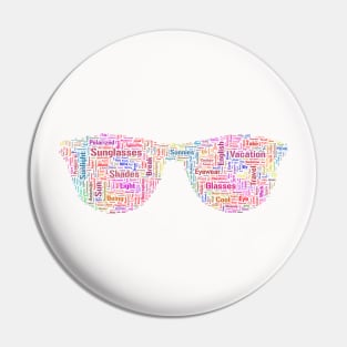 Sunglasses Silhouette Shape Text Word Cloud Pin